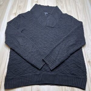 Armani Exchange Knit Sweater Shawl Collar Italian Yarn Black Men Size XXL